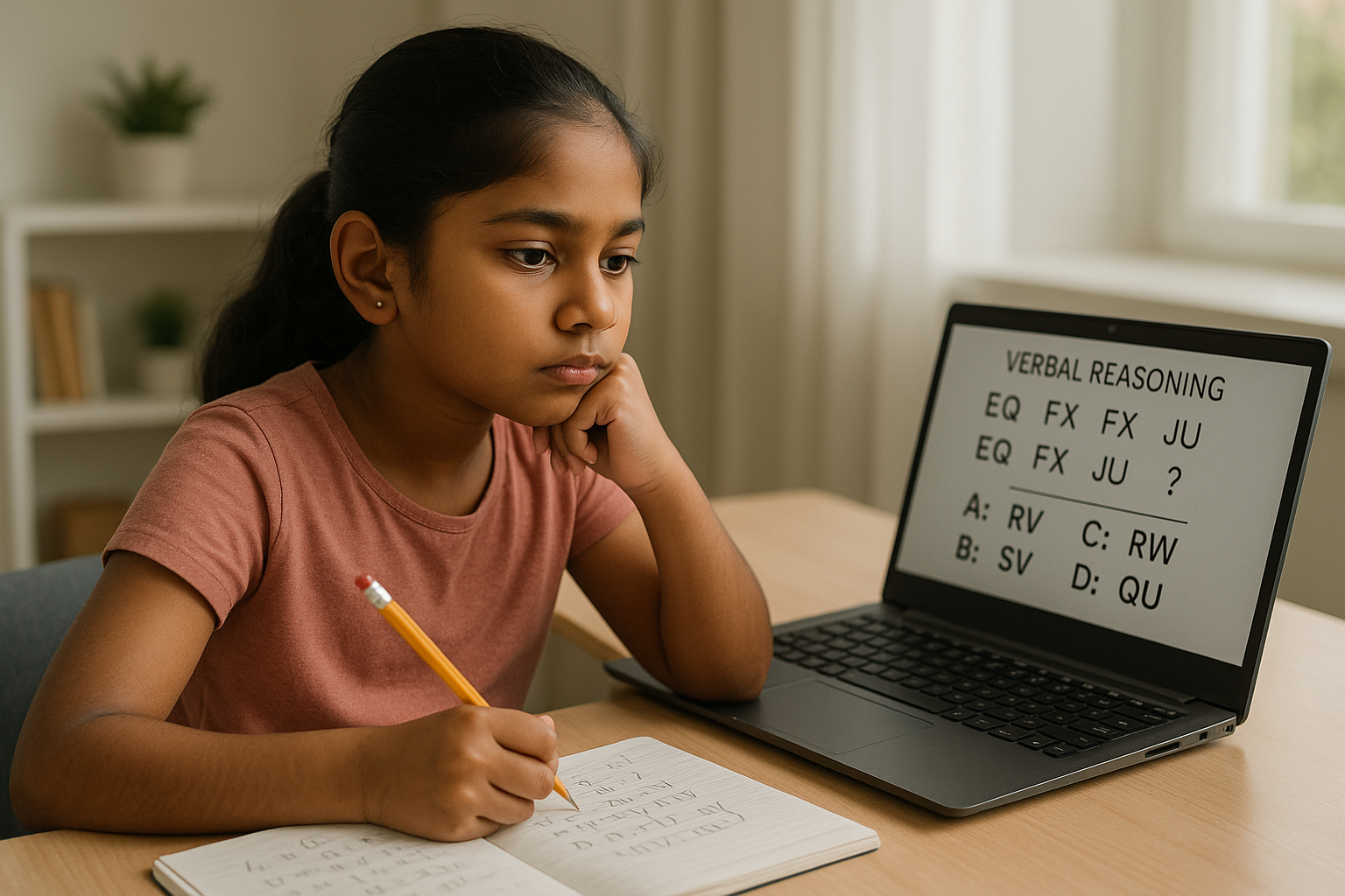 Focused Young Girl